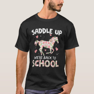 T-shirt Saddle Up Nous sommes de retour à l'école Cool équ