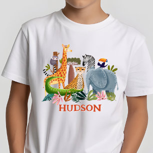 T-shirt Safari animaux de la jungle garçon anniversaire