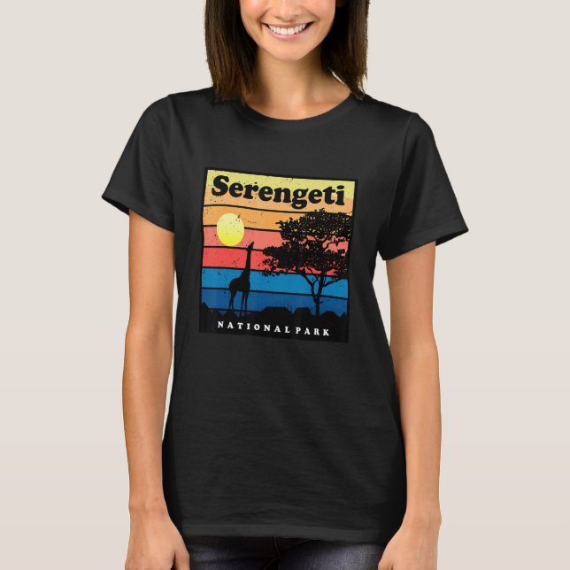 T-shirt Safari Giraffe Serengeti Afrique Parc national Tan (Devant)