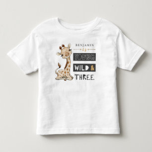 T-shirt Safari Young Wild et Three Birthday