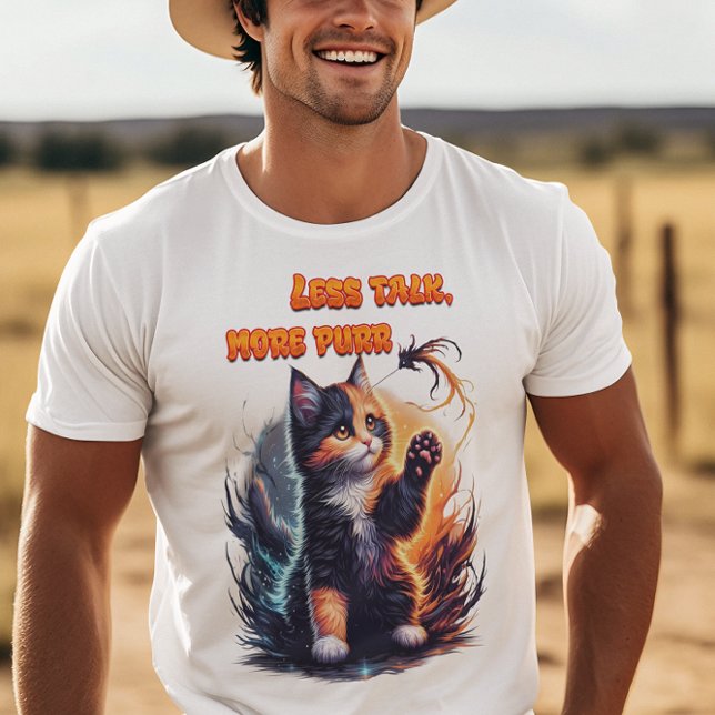 T-shirt Sagesse De Féline Tranquille : Moins De Discussion (Créateur téléchargé)