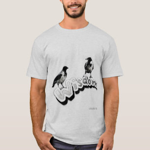 T-shirt Sagesse - Deux corbeaux sages sur un arrière - pla