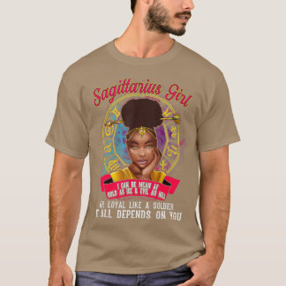 T-shirt Sagittarius cadeau d'anniversaire fille noire Zodi