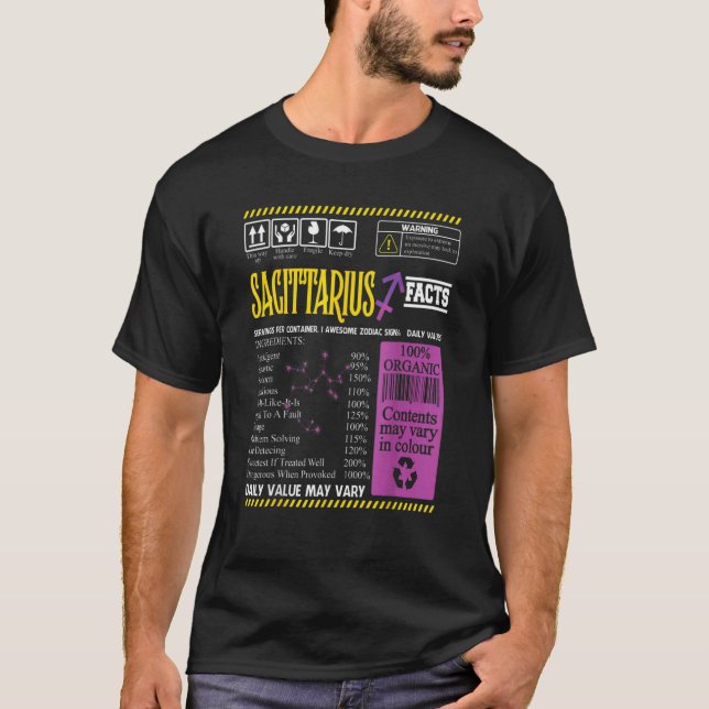 T-shirt Sagittarius Sagittarius Faits Signe zodiaque (Devant)