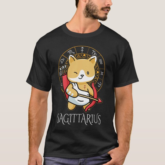 T-shirt Sagittarius Zodiak Men Black (Devant)