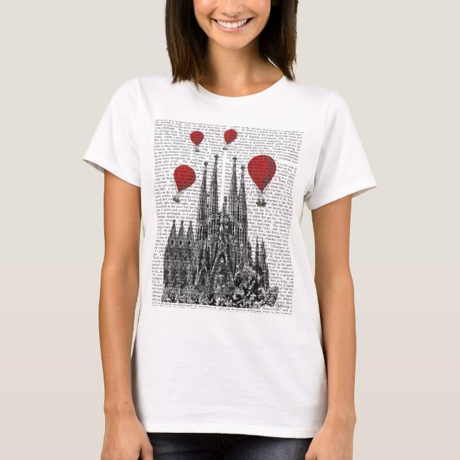 T-shirt Sagrada Familia et Ballons Red Hot Air (Devant)