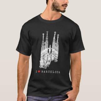 T-shirt Sagrada Familia Skyline Espagne Fan J'aime Barcelo