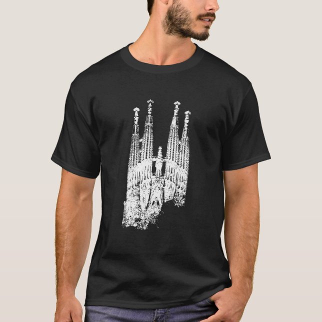 T-shirt Sagrada Familia Skyline Spain Fan I Love Barcelona (Devant)