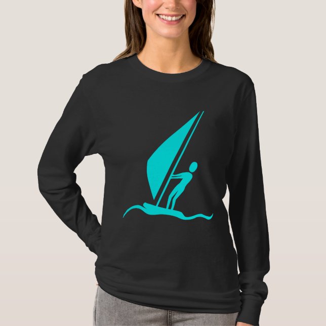 T-shirt Sailboarding - Cyan (Devant)