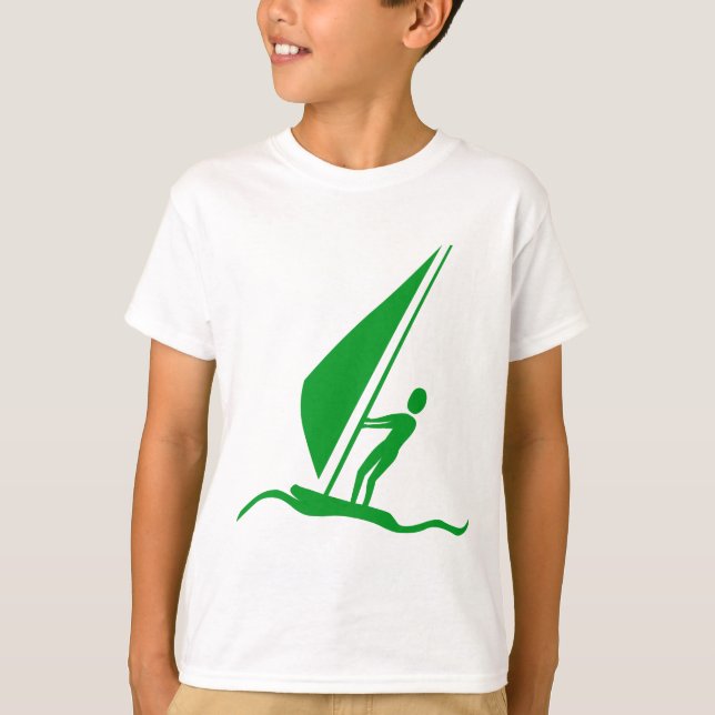 T-shirt Sailboarding - Vert Gris (Devant)
