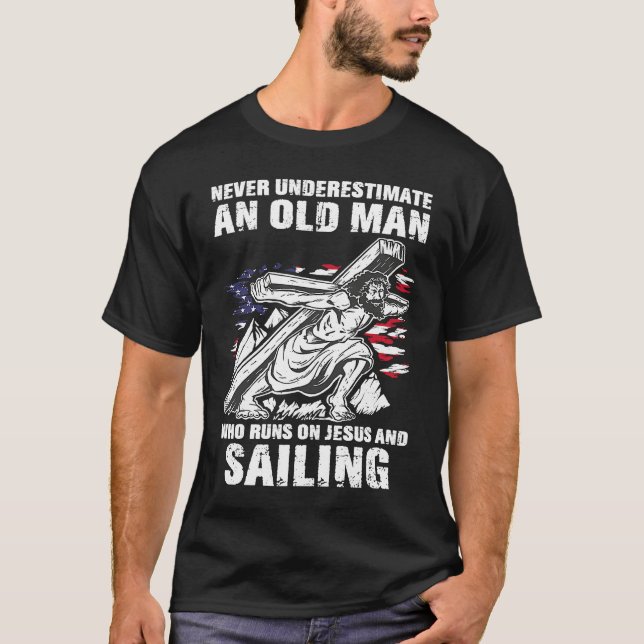 T-shirt Sailing Dad Christian Sail Grandpa (Devant)