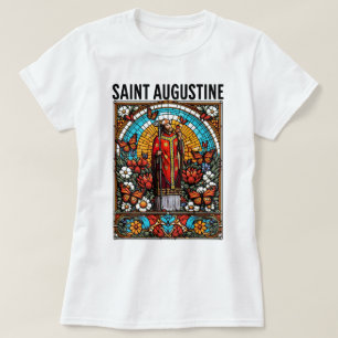 T-shirt Saint Augustin Vitrail Catholique Religieux