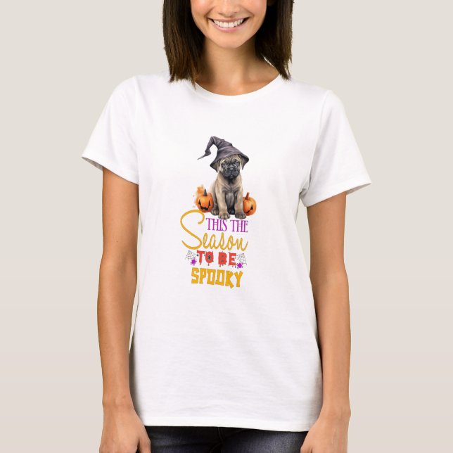 T-shirt Saint Bernard C'Est La Saison D'Être Éffrayant (Devant)