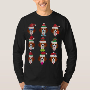 T-shirt SAINT BERNARD Chien face Père Noël Costume Noël