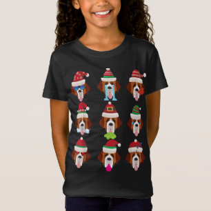 T-Shirt SAINT BERNARD Chien face Père Noël Costume Noël