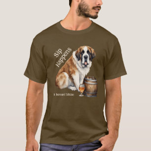 T-shirt Saint Bernard Chien Sip Happen
