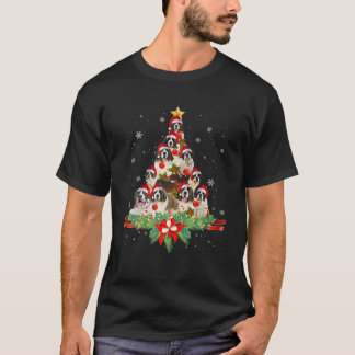 T-shirt Saint Bernard Christmas Tree Chien propriétaire Ca