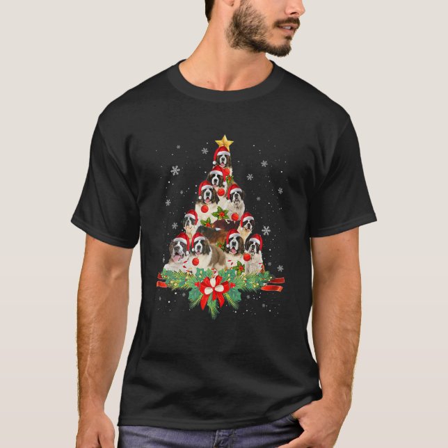 T-shirt Saint Bernard Christmas Tree Chien propriétaire Ca (Devant)