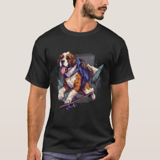 T-shirt Saint-Bernard de skateboard rétro