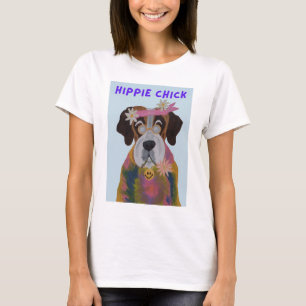 T-shirt Saint Bernard Hippie Fille
