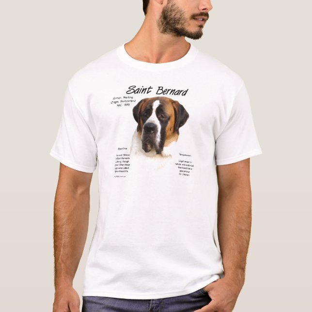 T-shirt Saint Bernard (lisse) Histoire Design (Devant)