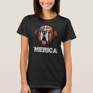 T-shirt Saint Bernard Lunettes de soleil American Usa Drap