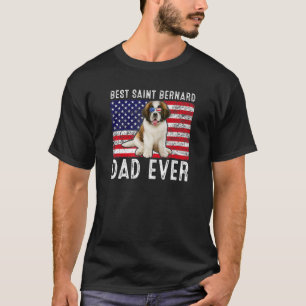 T-shirt Saint Bernard Papa Usa Drapeau américain Saint Ber