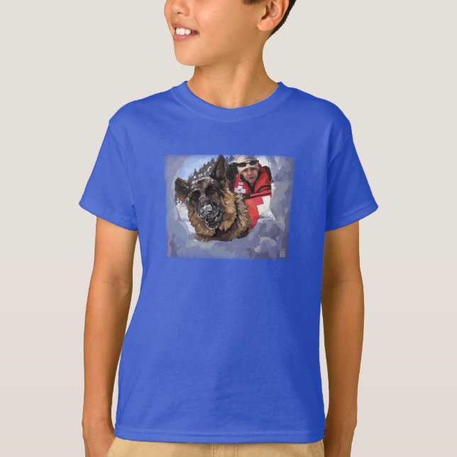 T-shirt Saint Bernard Recherche et Secourt Art (Devant)