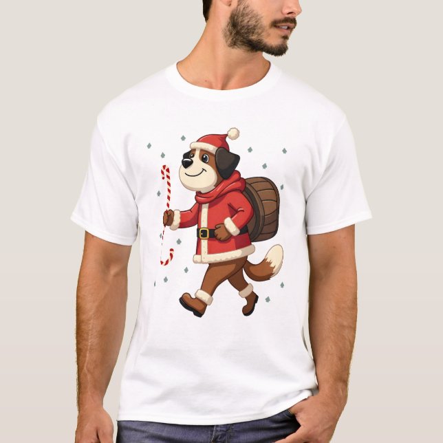 T-shirt Saint Bernard Rescue Christmas (Devant)