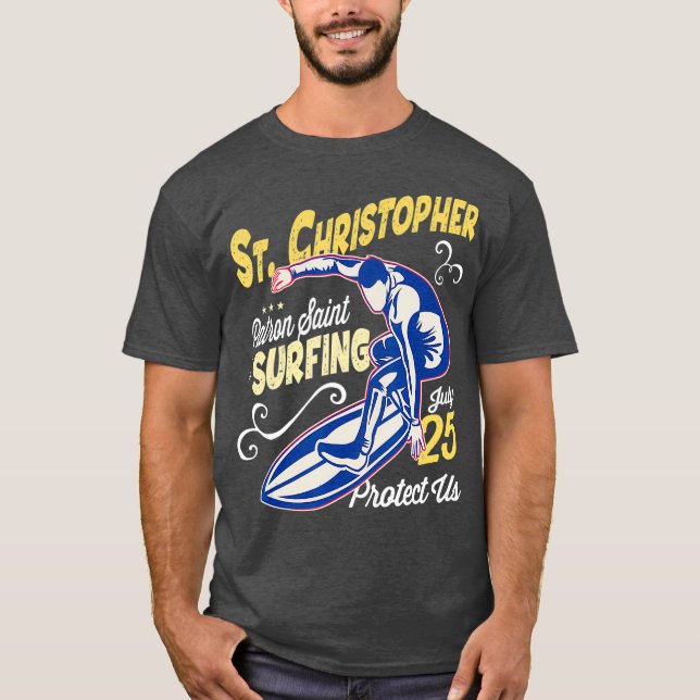 T-shirt Saint Christopher Surf Patron Saint du Surf (Devant)