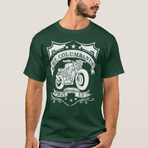 T-shirt Saint Columbanus Patron des motocyclistes Vintage 