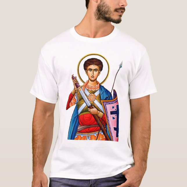 T-shirt Saint Demetrius Icône orthodoxe Mitrovdan (Devant)