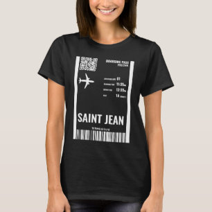 T-shirt Saint Jean Saint Barthelemy Boarding Pass Airline