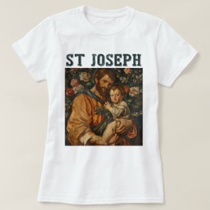 T-shirt Saint-Joseph et Jésus-Bébé catholique traditionnel
