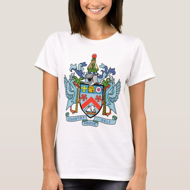 T-shirt Saint Kitts et manteau du Niévès des bras (Devant)
