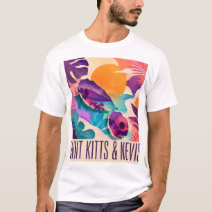 T-shirt Saint-Kitts-et-Nevis Collage contemporain des Cara