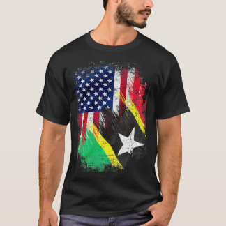 T-shirt Saint-Kitts-et-Nevis vintage et américain avec Fl