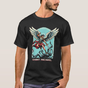 T-shirt Saint Michael L'Archange Jeu Vidéo Catholique