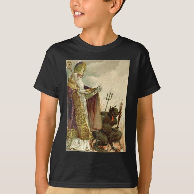 T-shirt Saint Nicolas Krampus Prêtre de la fourche (Devant)