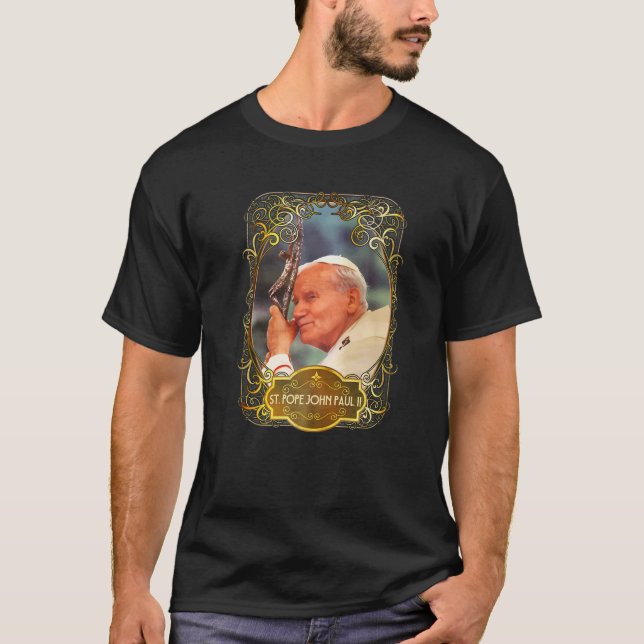 T-shirt Saint Pape Jean-Paul II Croix catholique Saint pol (Devant)