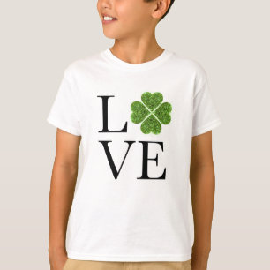 T-shirt Saint Patrick Amour shamrock de parties scinti