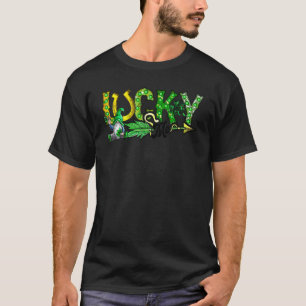 T-shirt Saint-Patrick chanceux Trèfle Fer à Cheval Cuir de