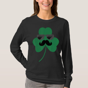 T-shirt Saint Patrick Cool Shamrock Sunglass Mustache S
