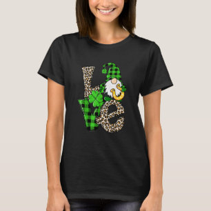 T-shirt Saint-Patrick Love Gnomes Trèfle Fer à Cheval Ir