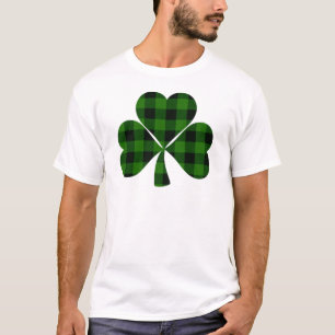 T-shirt Saint Patrick’s day, shamrock irlandais vert plaid