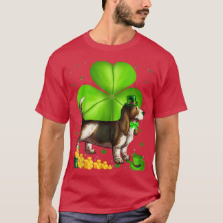 T-shirt Saint Patrick's Day Basset Hound Shamrock Pet Love