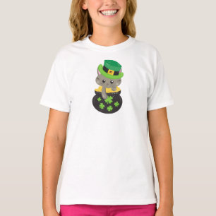 T-shirt Saint Patrick's Day Chat, Clovers, Pot D'Or