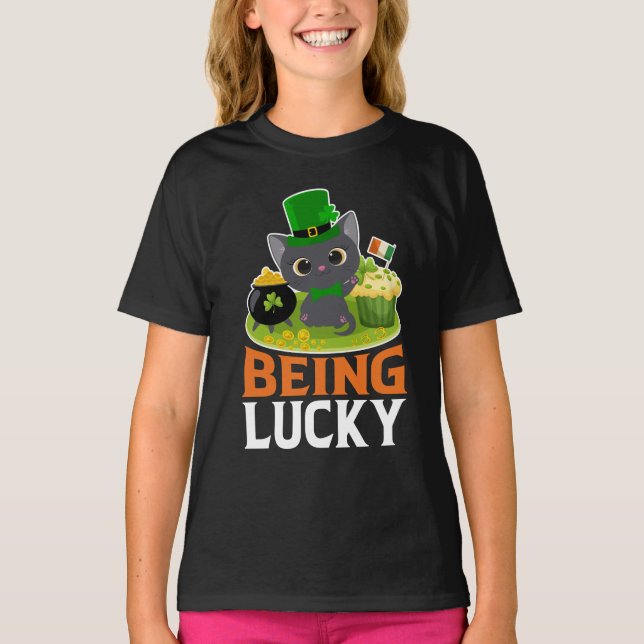 T-shirt Saint Patrick's Day Être chanceux (Devant)