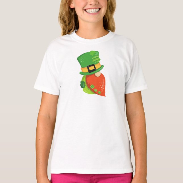 T-shirt Saint Patrick's Day Gnome, Casquette Leprechaun, C (Devant)