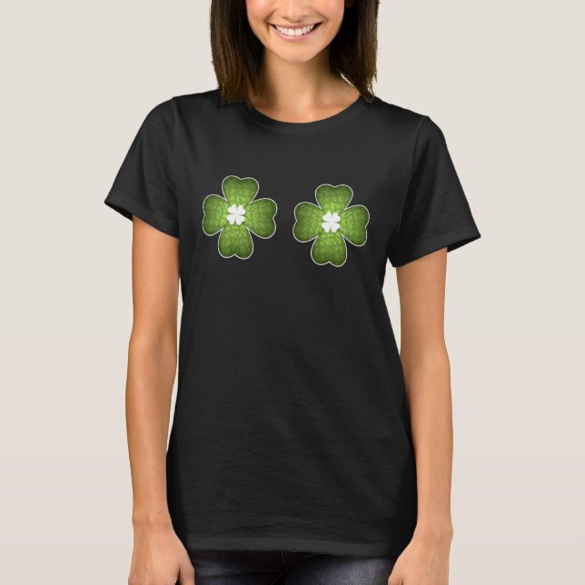 T-shirt Saint Patrick's Day Illustration Shamrock d'art (Devant)
